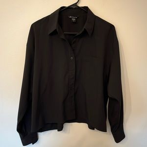 Athleta cropped stretch tech top | black